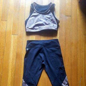 Bronze and black Active Wear Set Fabletics Size XS